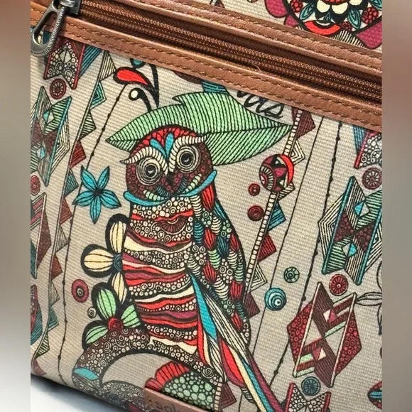 Sakroots Crossbody Purse Owl Floral Spirit Desert Wild at Heart print. - Picture 2 of 8
